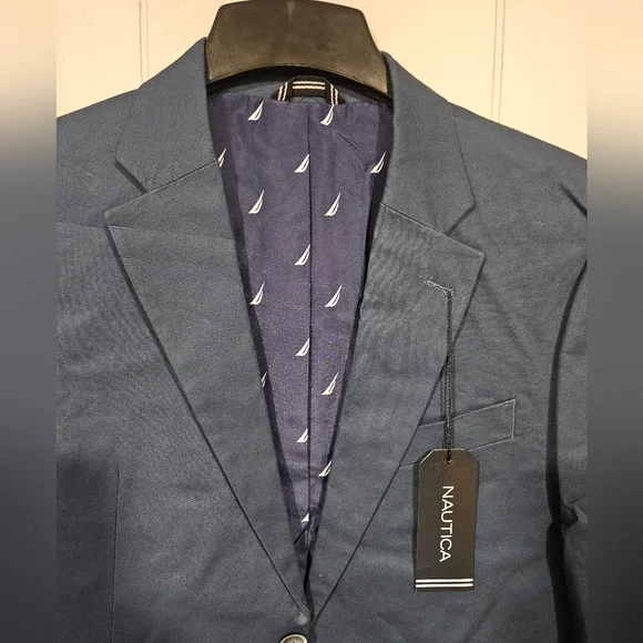 Nautica Modern Fit Two Piece Suit 38R Jacket 32x30 Pants Blue Active Stretch NWT